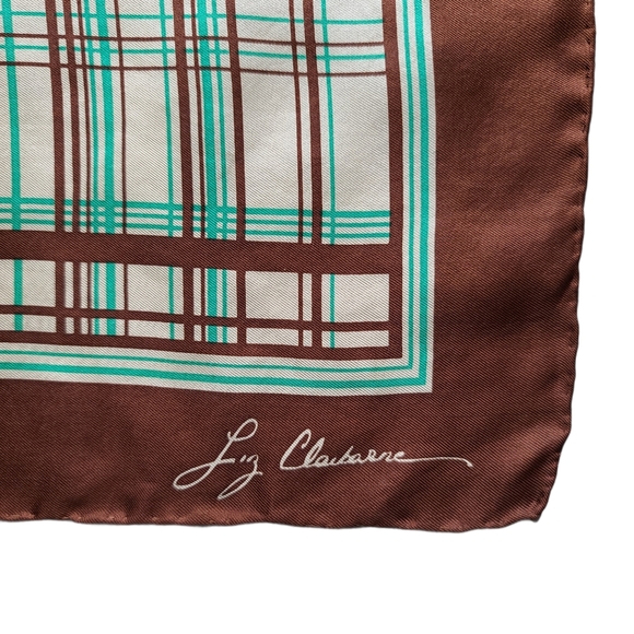 Liz Claiborne Patterned Silk Scarf Made in Japan - Picture 3 of 4